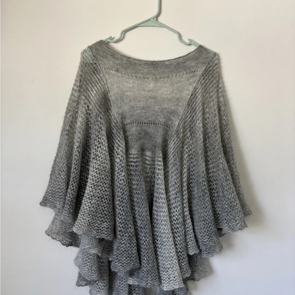 Free People Gray Poncho Sweater - Picture 1 of 10